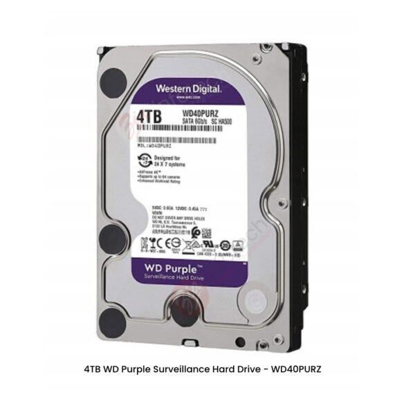 4TB WD Purple Surveillance Hard Drive - WD40PURZ